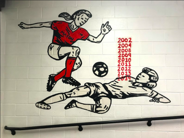 mural of two soccer players