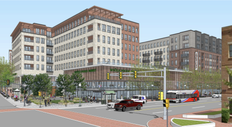 On the future corner of Washington and East Broad Street will be Whole Foods and a public plaza. (Photo courtesy of Falls Church City)