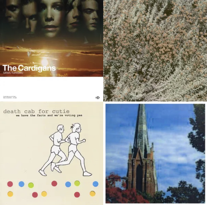Collage of album covers from the music dump, via Spotify.