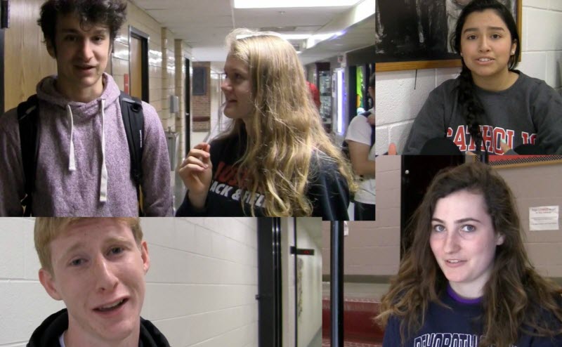Collage of photos of students