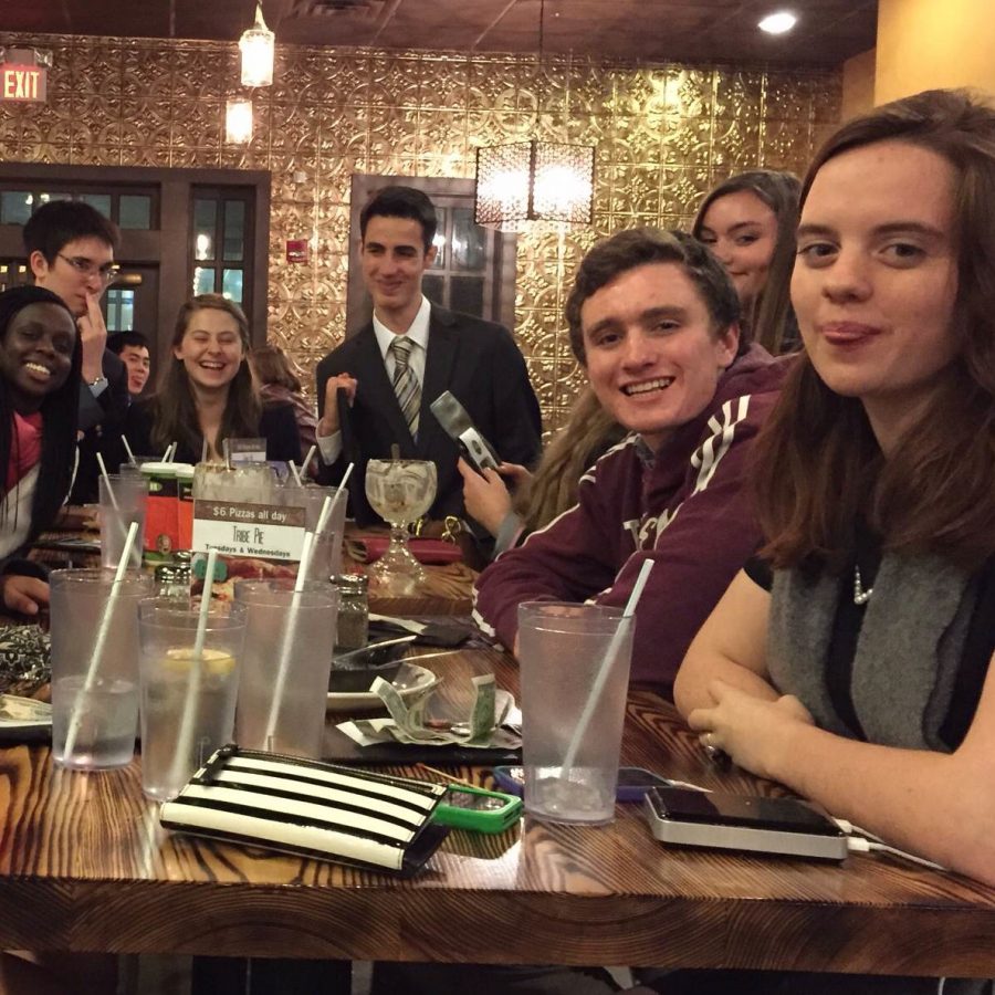Students at a restaurant
