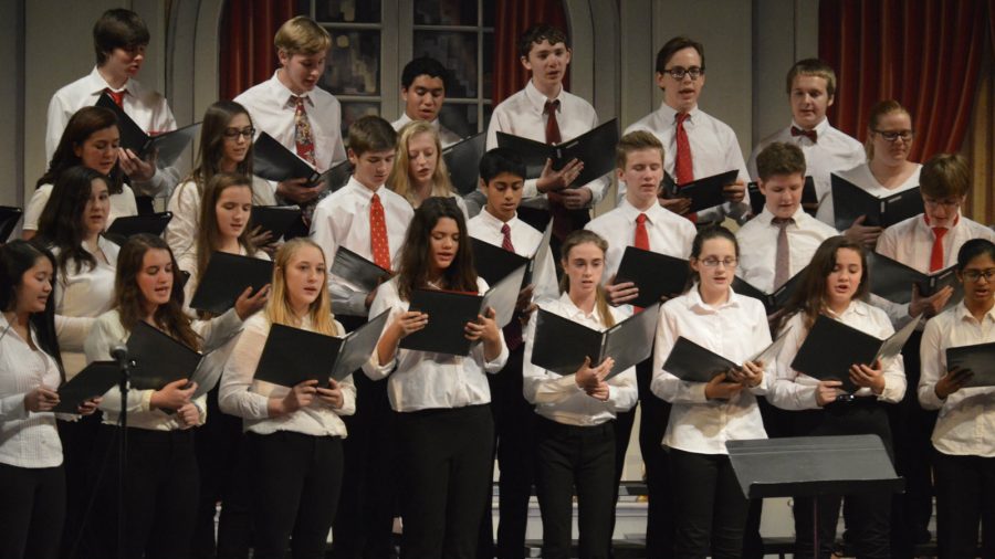 George Mason choir performs for friends and family during the Winter Concert. (Photo Credit Liam Bridge)