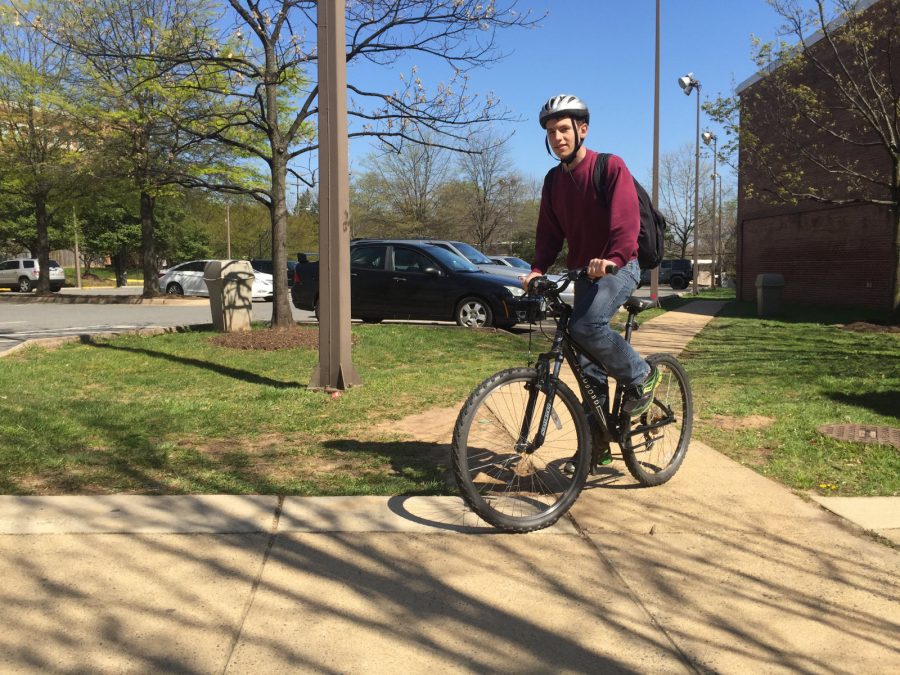 David Matz rides his bike to and from school.