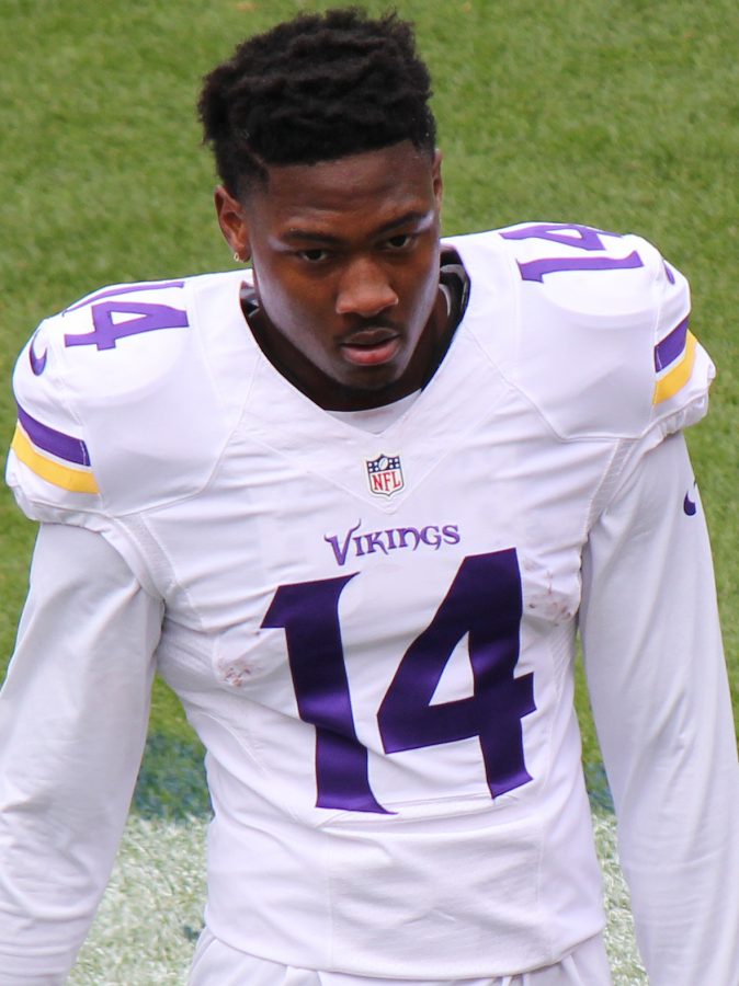 A photo of a professional football player from the Minnesota Vikings.