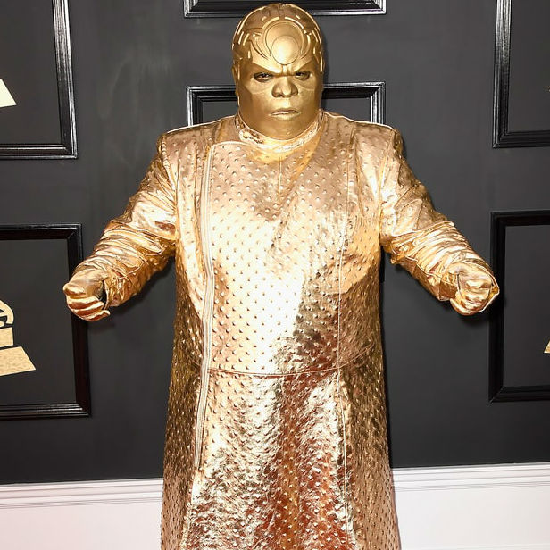 Man in a gold suit