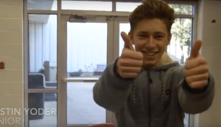 Austin Yoder gives a thumbs up