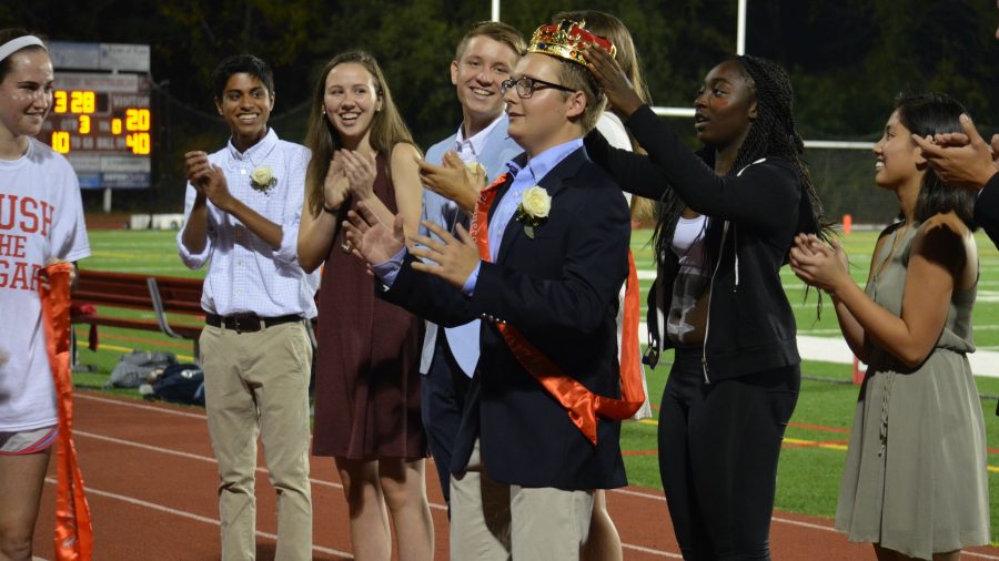 Senior Will Langan is crowned the 2017 Homecoming King. (Photo by Jessie Beddow)