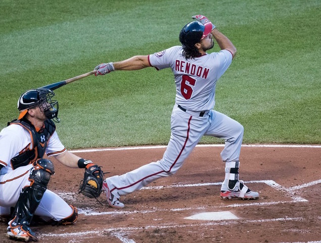 Anthony+Rendon+admires+a+hit.