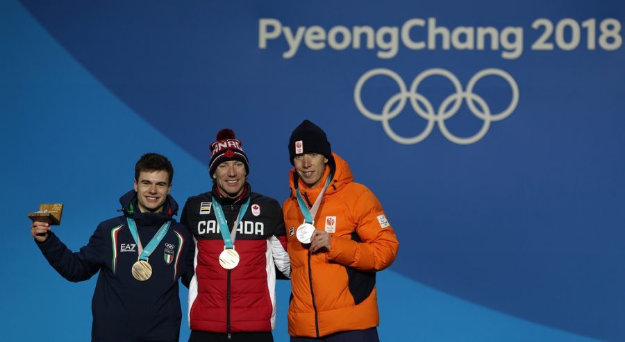 Olympic finalists pose with their medals during the 2018 PyeongChang Winter Olympics (Photo courtesy of unknown account via Flickr)