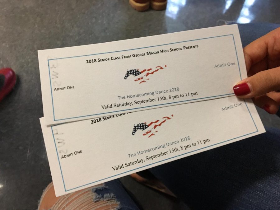 A pair of tickets to the 2018 homecoming dance. Students started buying tickets on the 5th day of school.