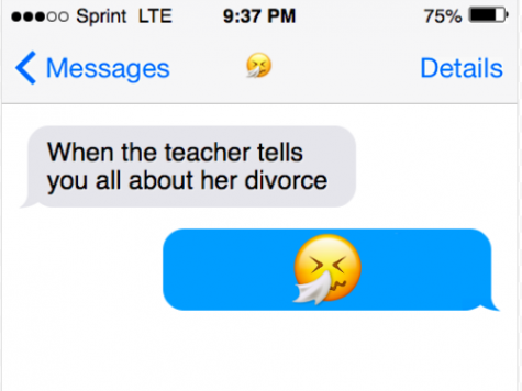 A text conversation with a sad emoji.