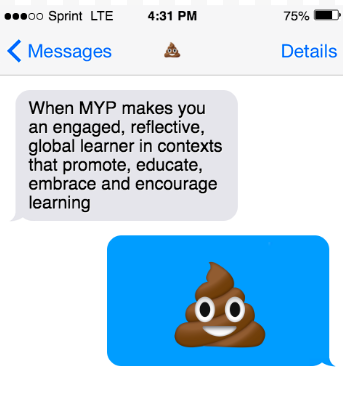 A text conversation with a poop emoji.