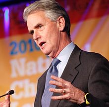 Gaston Caperton, former President of the College Board, gives a speech 