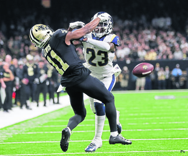      9 - NFC Championship pass interference no-call:


With a score of 20-20 in a contested NFC Championship between the New Orleans Saints and the Los Angeles Rams, the Saints were mounting a comeback. On the Rams’ 13-yard line, quarterback Drew Brees passed to Tommylee Lewis and Rams cornerback Nickell Robey-Coleman knocked down Lewis while the ball was still mid-air, a blatant pass interference. To the surprise of those watching at home, no pass-interference flag was thrown. It is debatable what would have happened had the flag been thrown, however, the ball would have been placed inside the 10-yard line with a minute and a half left to play, and the Saints would have had a better chance to score. However, the Rams won the game and advanced to the Super Bowl, 26-23.