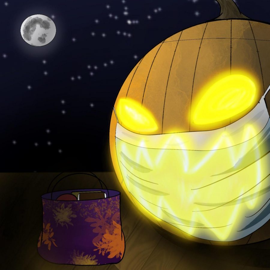 jack o lantern with mask