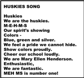 A photo of a school song lyrics.