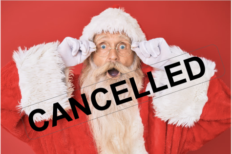 A photo of canceled Santa Claus.