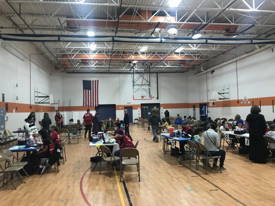 The vaccine clinic took place at Oak Street Elementary School. 