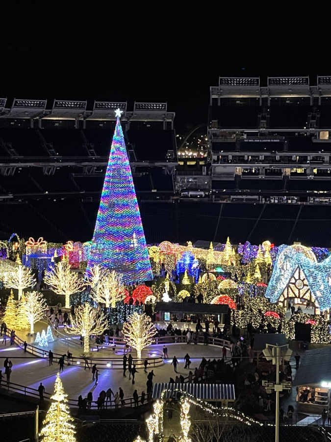 Nationals Park unrecognizable and instead resempling a winter wonderland. At Enchanted, people are able to ice skate all throughout the display. (Photo by Molly Moore)