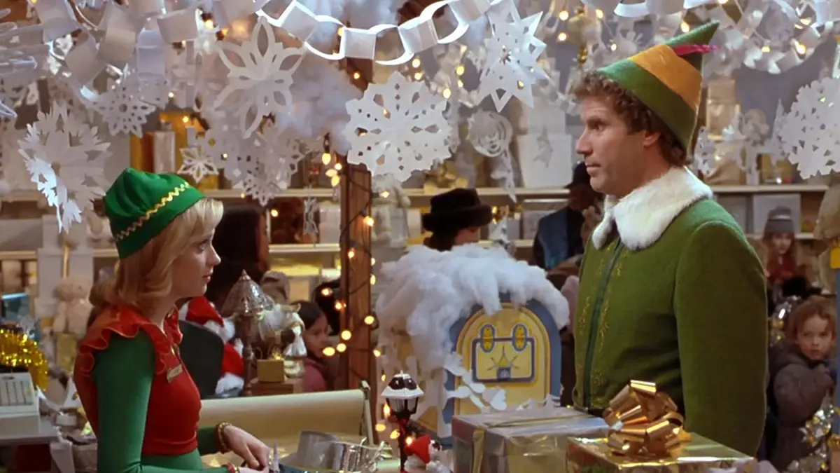 This scene shows the moment when Buddy the Elf met his lifelong love, Jovie. (Photo via Trusted Reviews)
