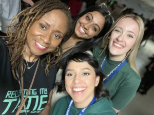 Ms. Rodriguez poses with colleagues at the Gunston Middle School Fall Dance (Photo courtesy of Mrs. Rodriguez) 