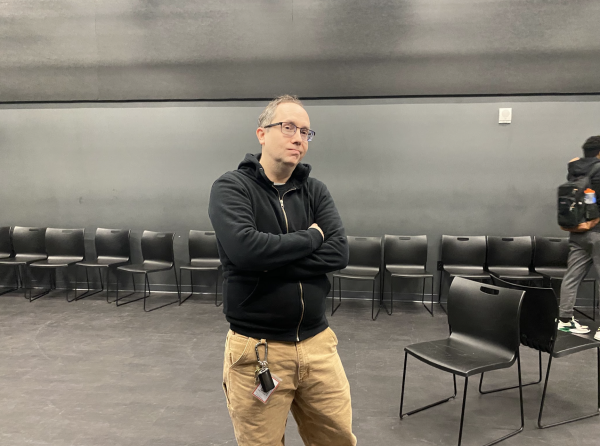 Northrip poses in the Black Box. (Photo by Jillian Sterner)