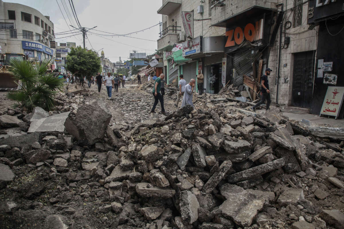 Destruction in Jenin after Operation Iron Wall. (Photo via SOPA Images/LightRocket)