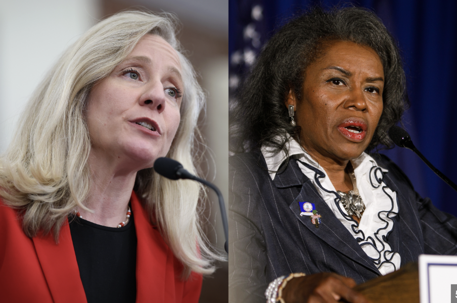 L: Abigail Spanberger and R: Winsome Earle-Sears. (Photo via OPB.)