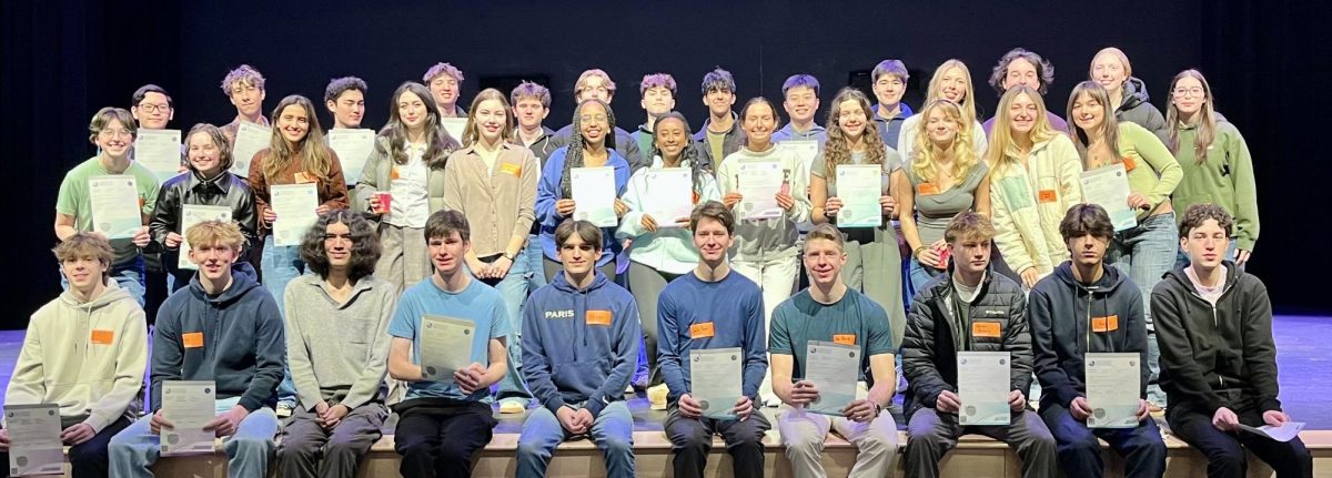 Former IB seniors return to receive their IB diploma (photo courtesy of Josh Singer)
