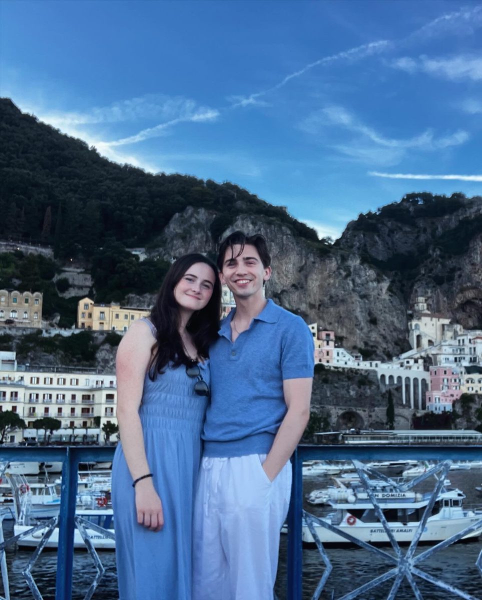 Ms. Peters, the Lang and Lit 9 Honors and Creative Writing teacher with her husband. (Photo via Ms. Peters)