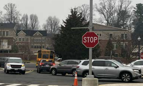 Meridian students and staff struggle through a traffic jam every morning to attend work and school (Photo by Anna Goldenberg)