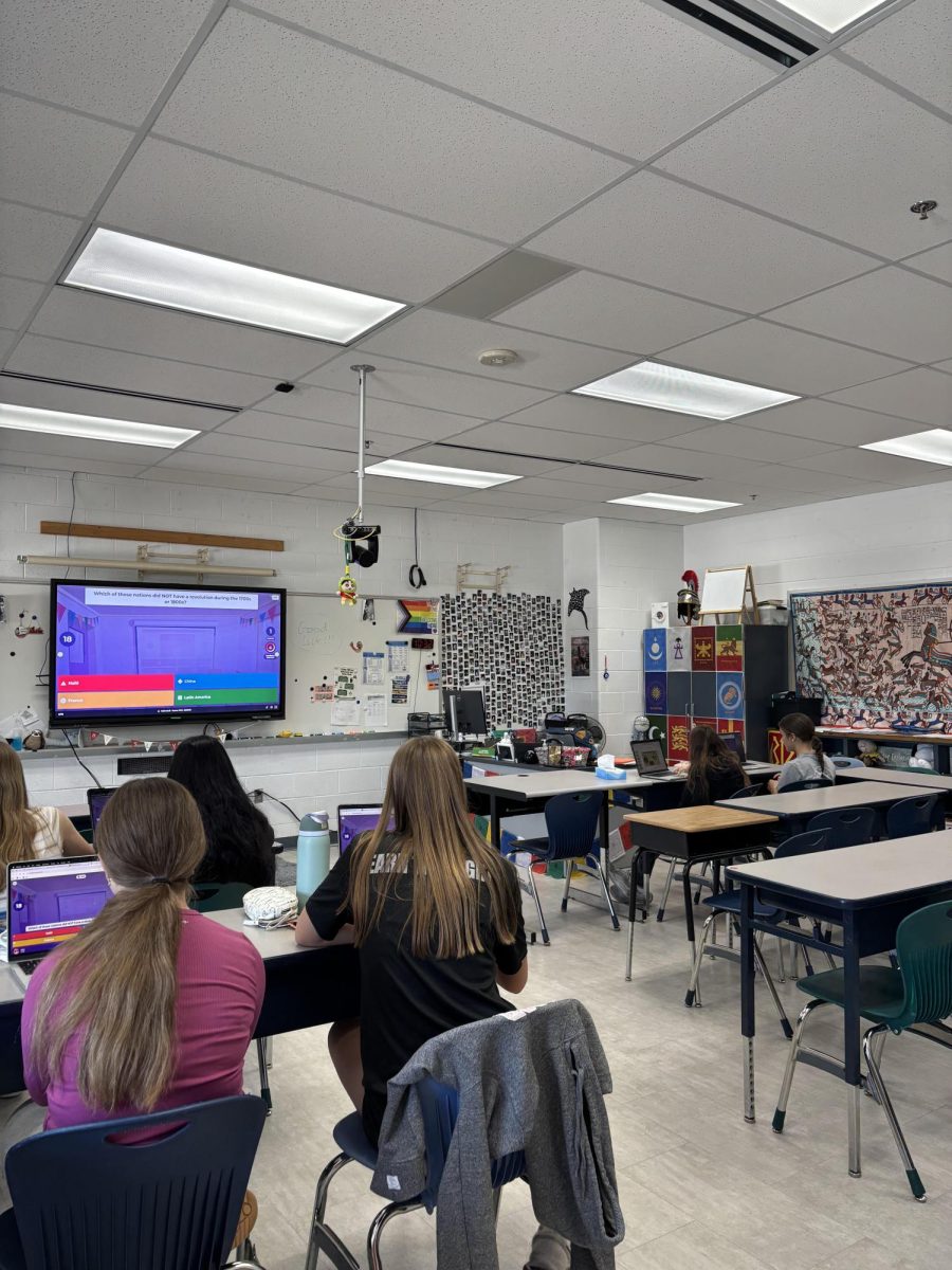 The classroom of World History 1 teacher Kieran Shakeshaft.
