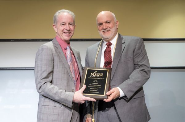 DeFazio is awarded the 2024 Online Teaching Excellence Award from George Mason University.